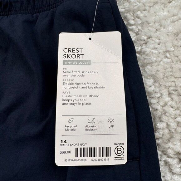 Athleta Crest Skirt Skort Navy Blue NEW - Picture 6 of 12